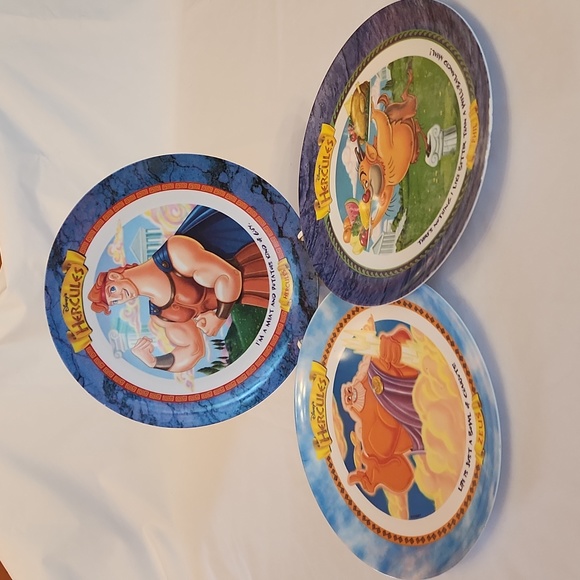 McDonald's Dining 3 Disneys Hercules Plastic Plates Phil Zeus